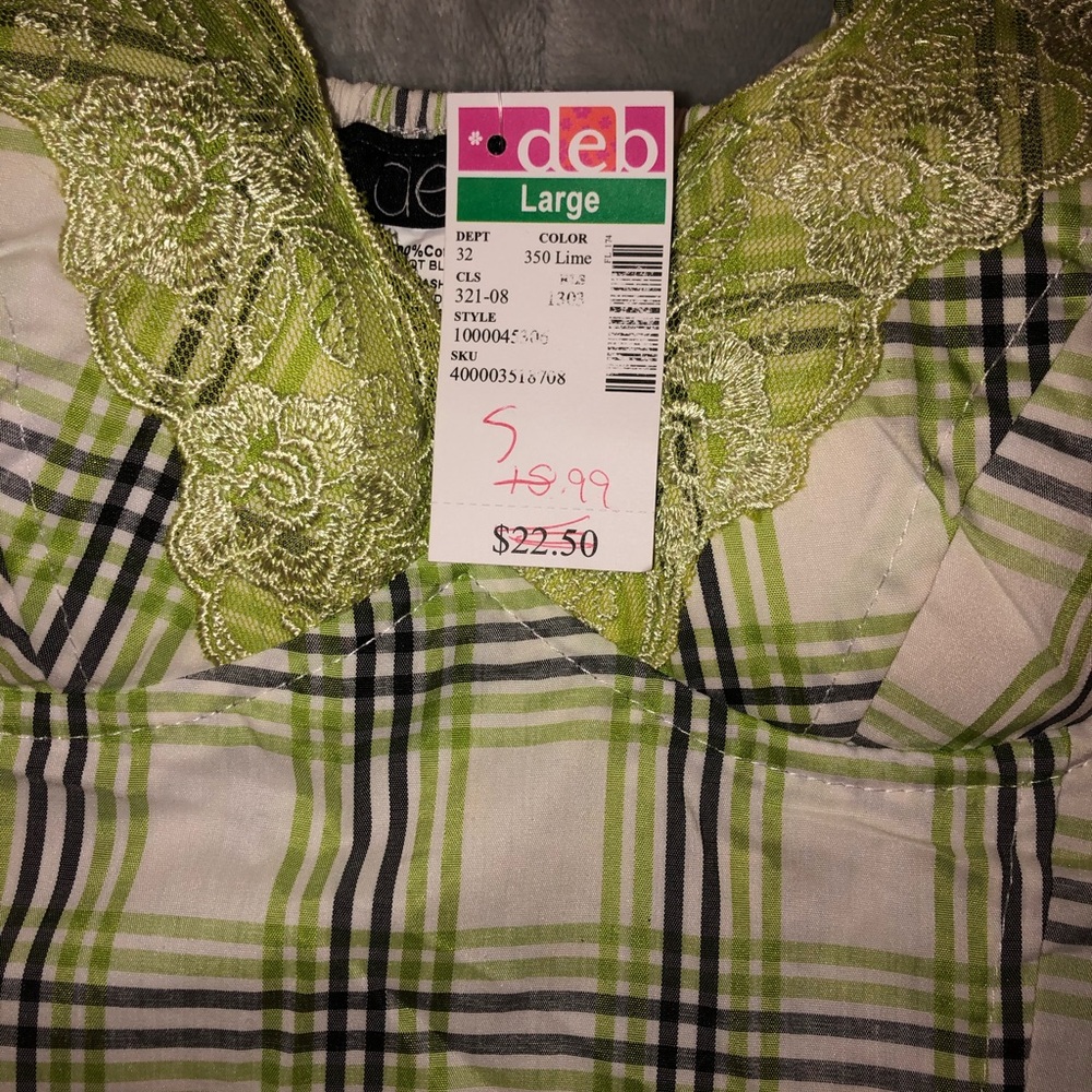Lime green crop top.